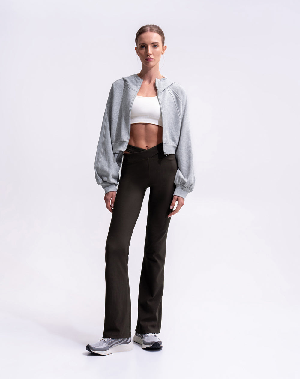 Buzo deportivo oversize gris mujer