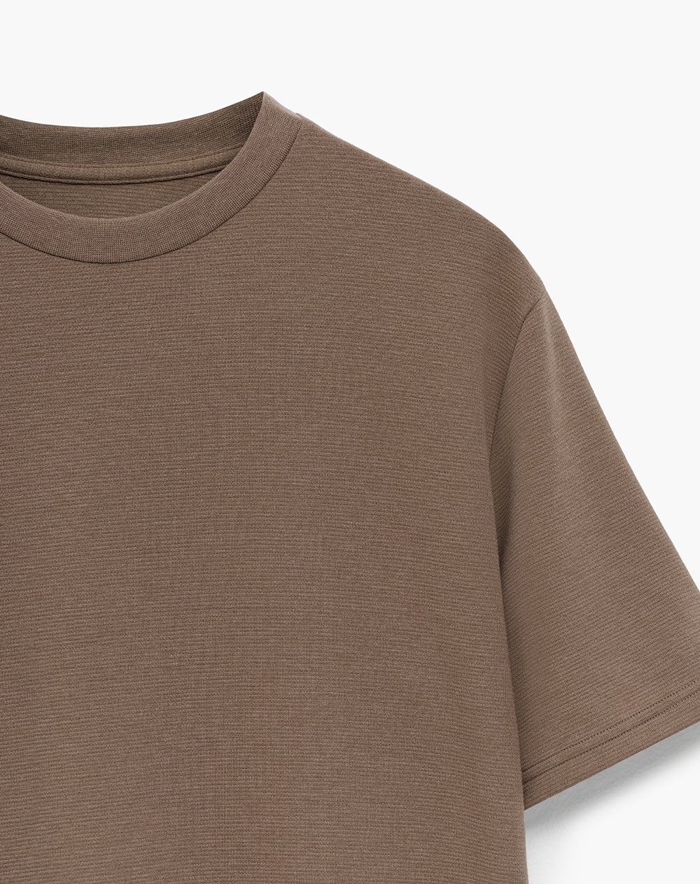 Camiseta regular algodón café hombre