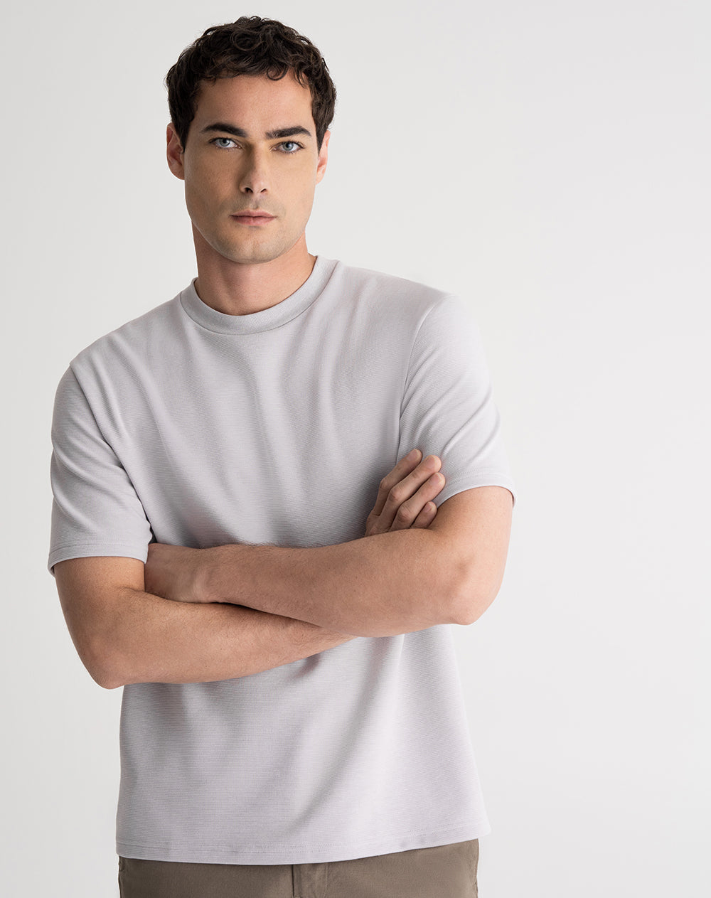 Camiseta regular algodón sostenible gris hombre