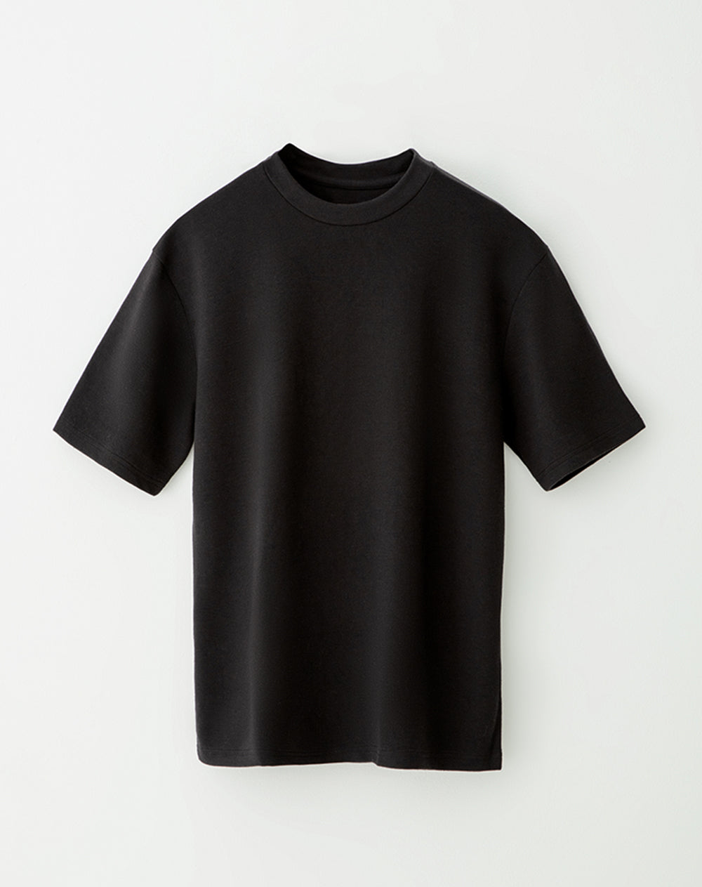 Camiseta oversized fit en tela con textura manga corta negra