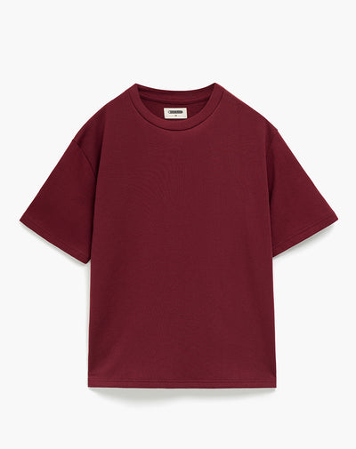 Camiseta regular algodón vino tinto hombre