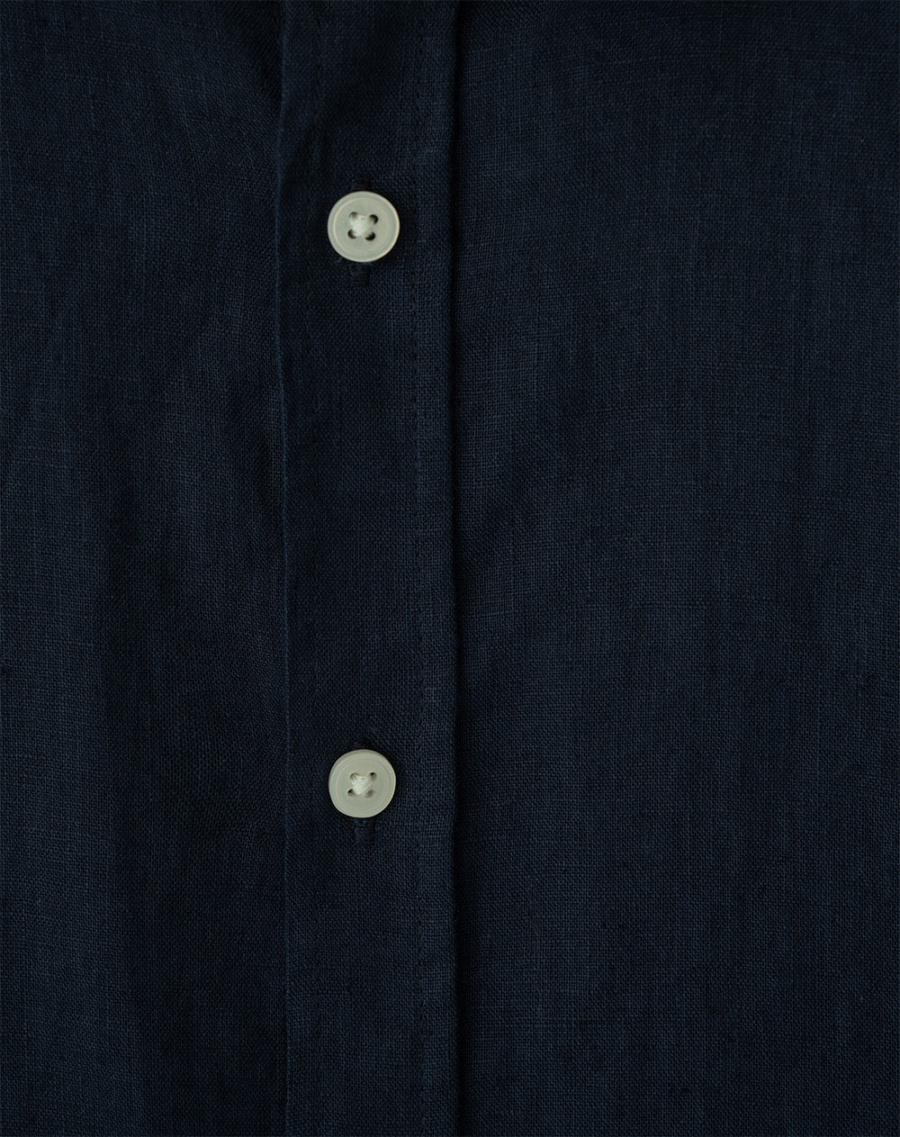 Camisa regular fit en lino manga larga azul