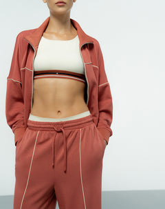 Pantalón tiro alto terracota para mujer