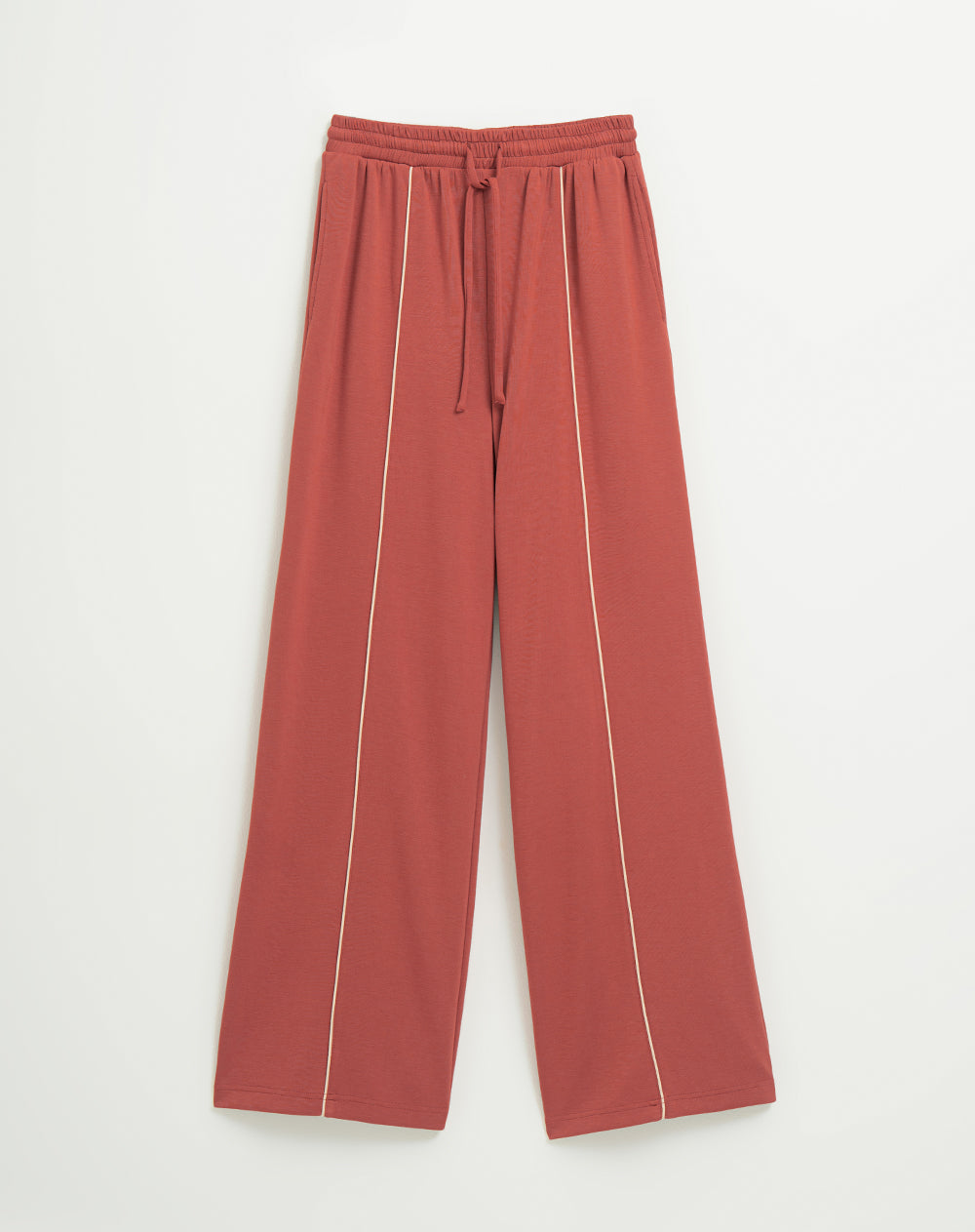 Pantalón tiro alto terracota para mujer