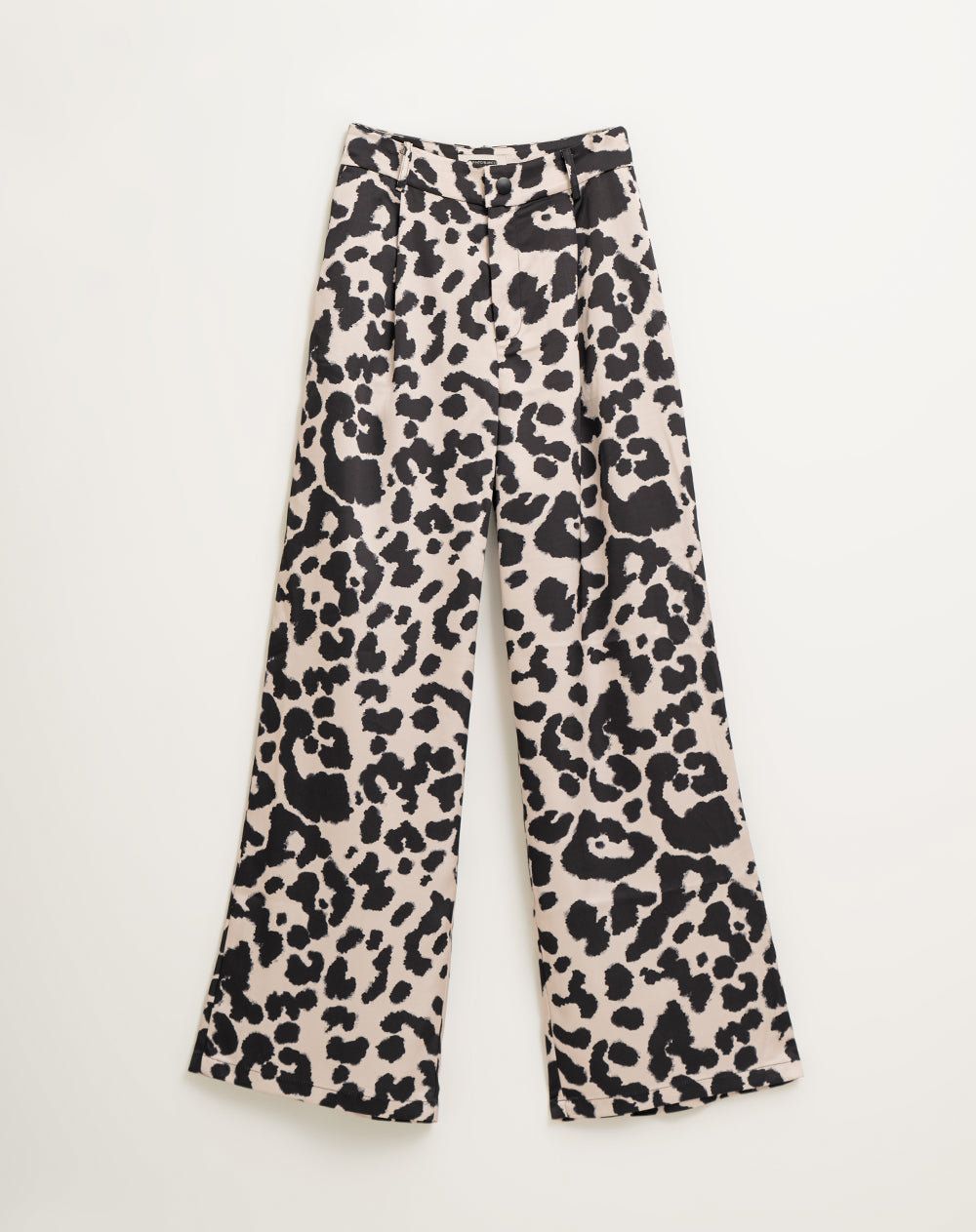 Pantalón loose fit tiro alto cafe leopardo