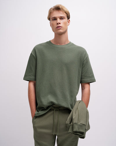 Camiseta confort regular algodón verde hombre