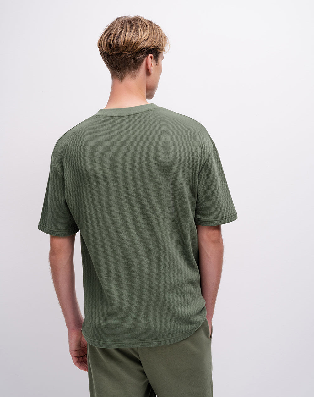 Camiseta confort regular algodón verde hombre