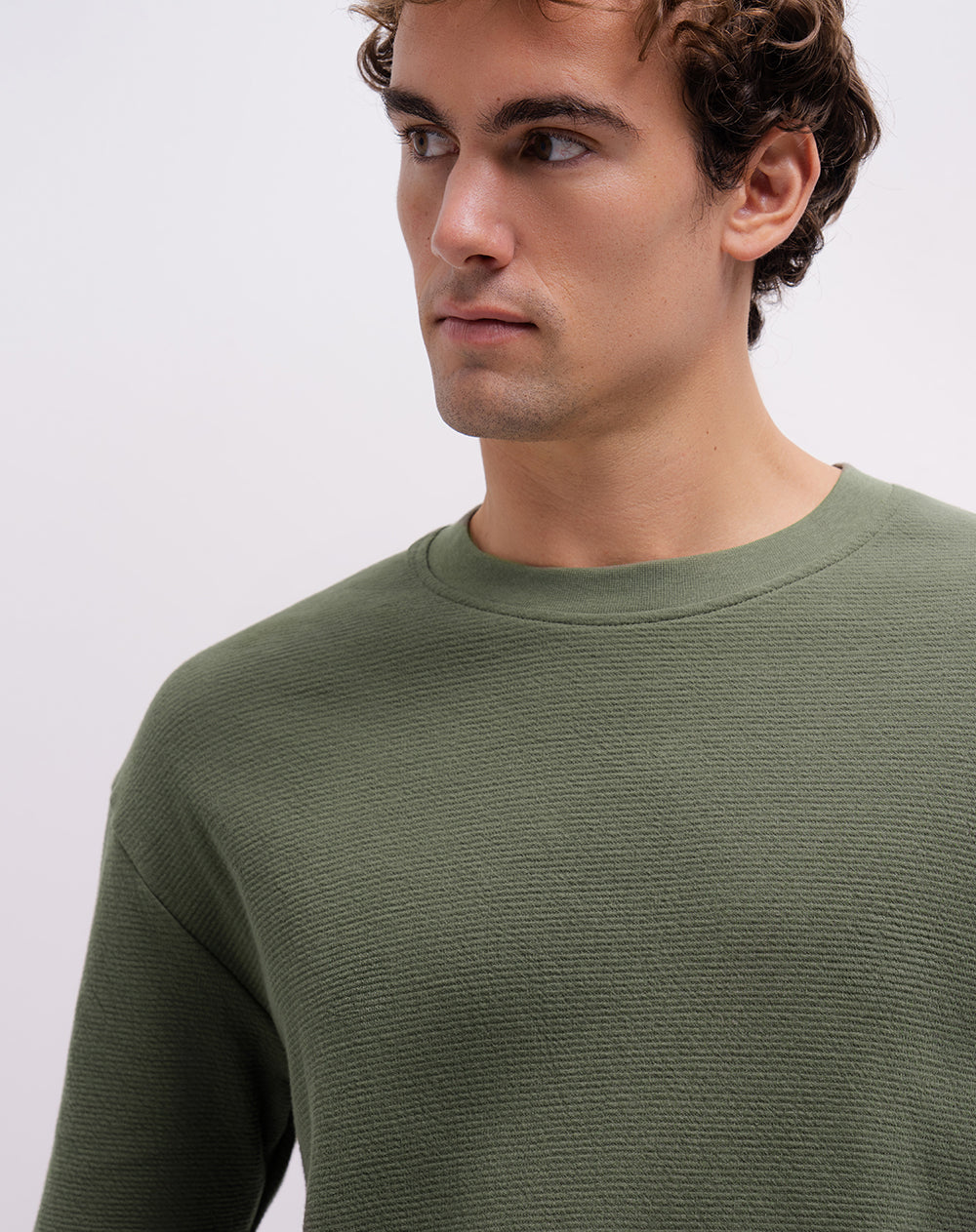 Camiseta confort regular algodón verde hombre