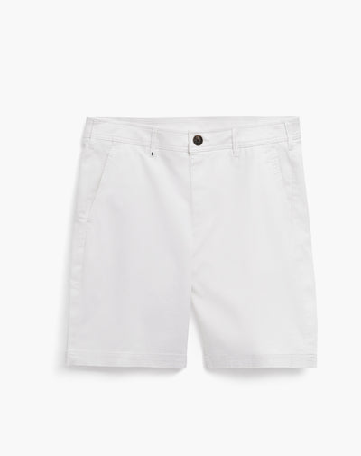 Bermuda semi ajustada blanca hombre