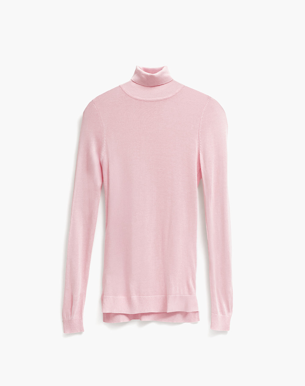 Blusa cuello alto manga larga rosada mujer