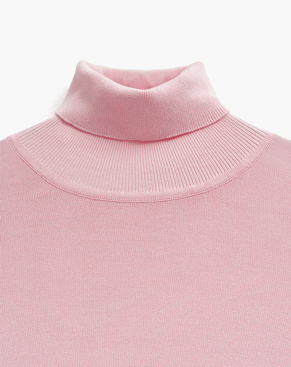 Blusa cuello alto manga larga rosada mujer