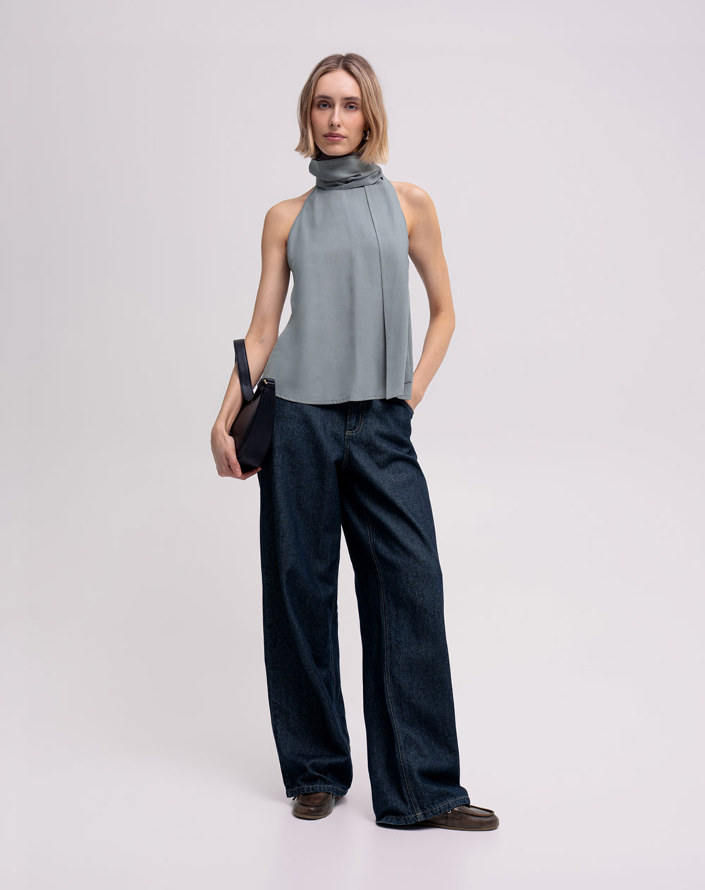 Camisa regular fit gris