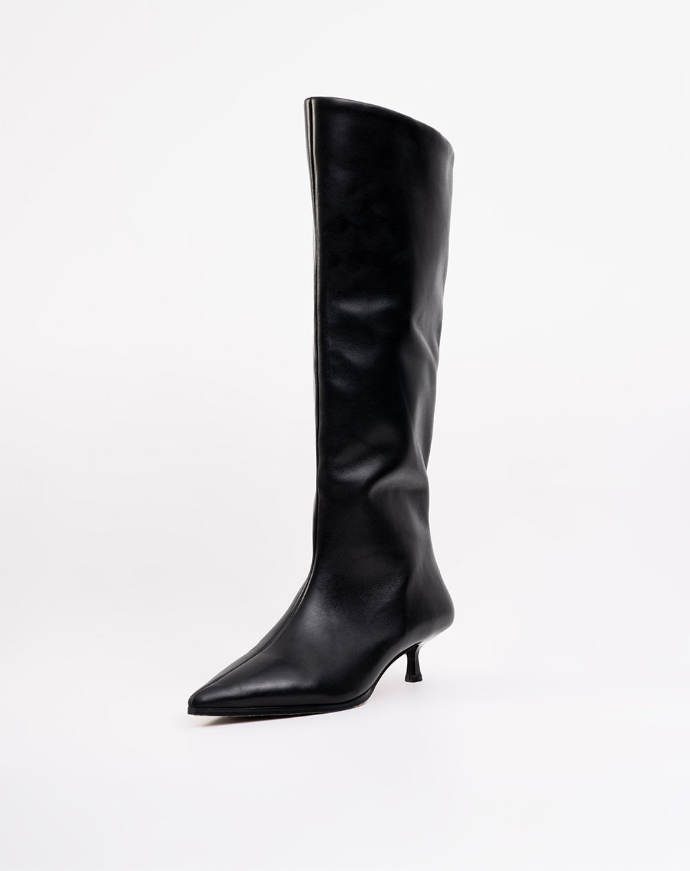 Botas caña alta cuero negro mujer