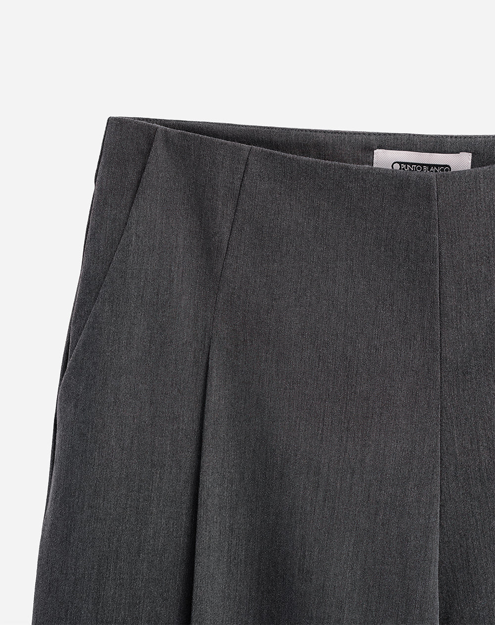 Pantalón regular tiro alto gris mujer