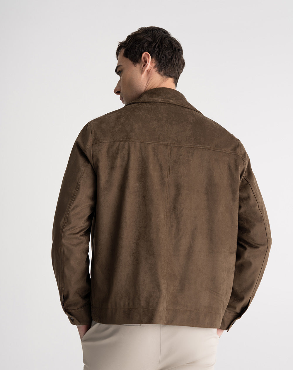 Chaqueta regular fit sin capucha taupe