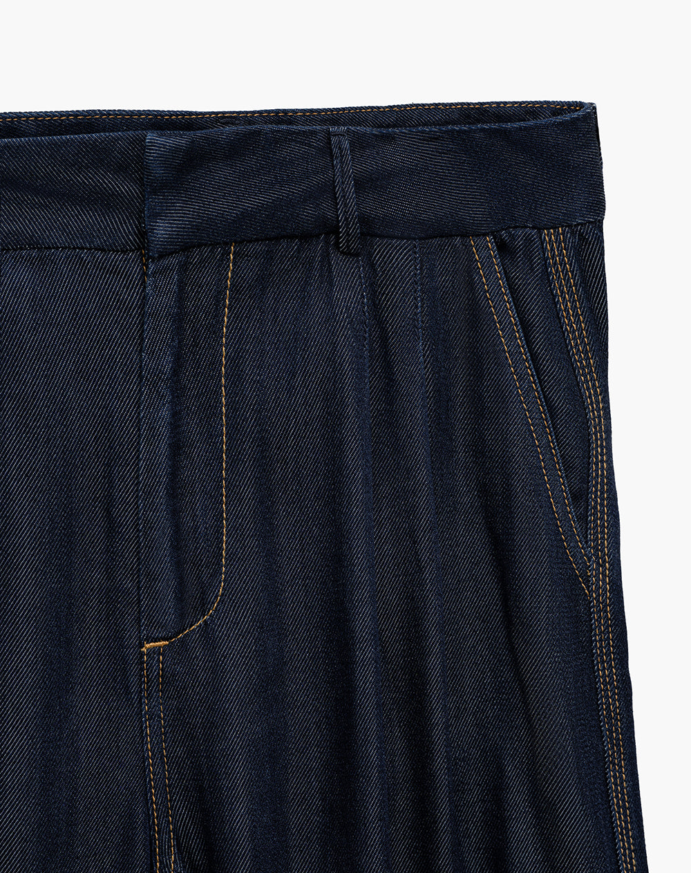 Pantalón tipo harem índigo oscuro mujer