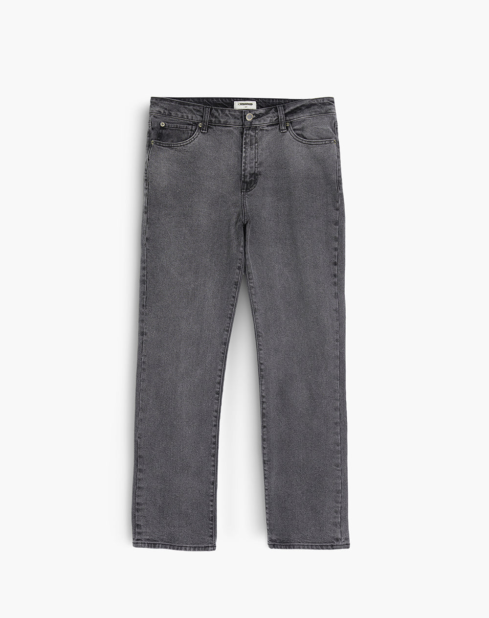 Jean regular fit tiro medio denim gris
