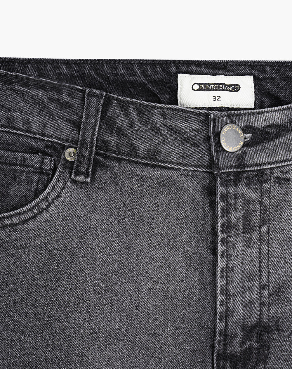 Jean regular fit tiro medio denim gris