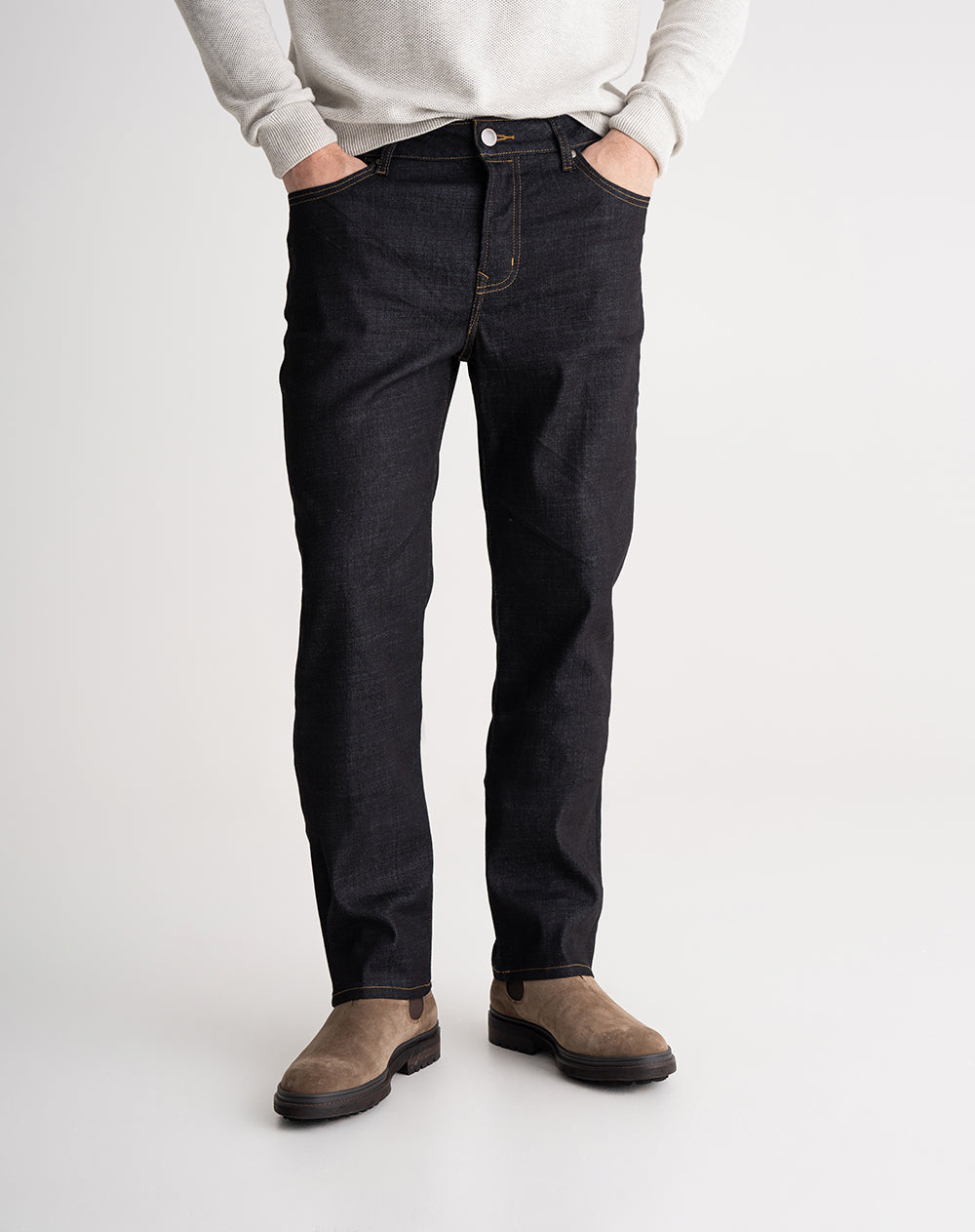 Jean regular fit tiro medio indigo oscuro