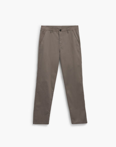 Pantalón regular fit tiro medio cafe