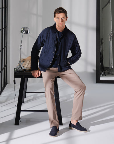 Pantalón chino regular algodón café hombre