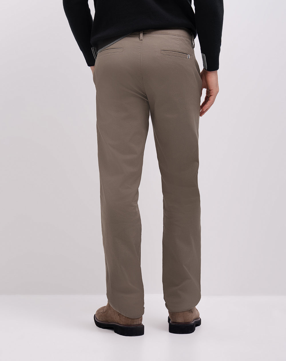 Pantalón chino regular algodón café hombre