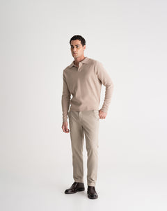 Pantalón chino regular algodón caqui hombre