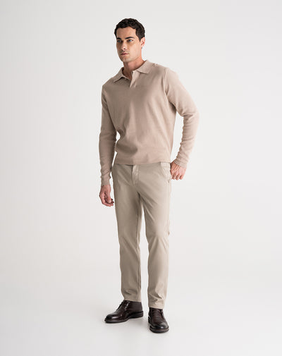 Pantalón chino regular algodón caqui hombre