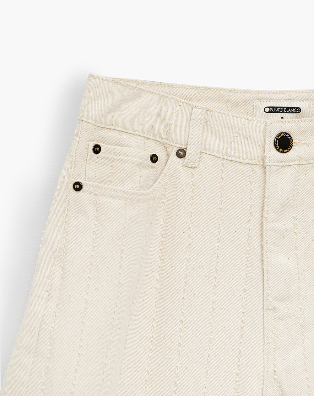 Pantalón wide leg fit tiro alto denim habano