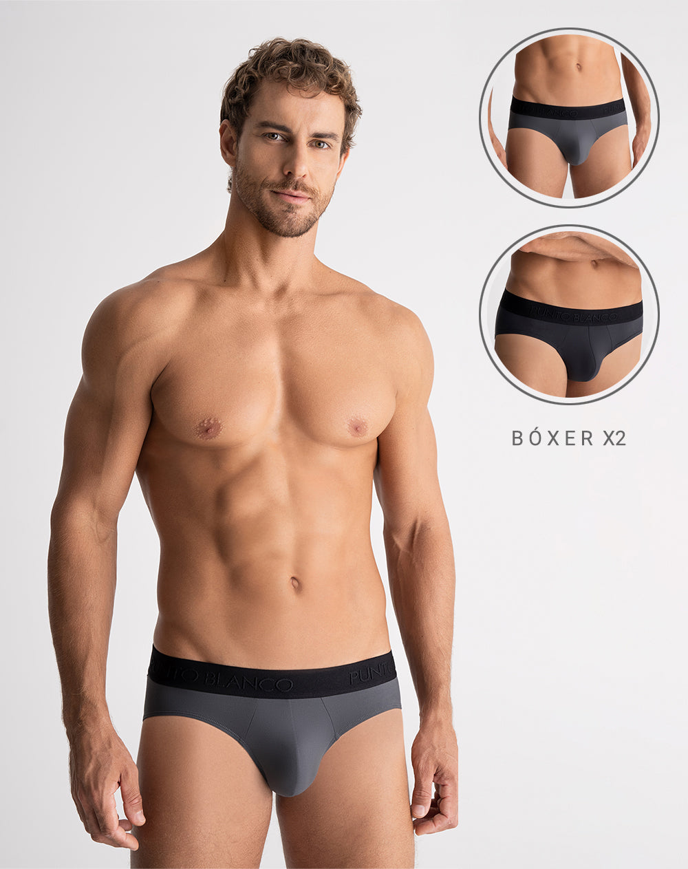 Bóxer brief microfibra panel anatómico x2unds surtido