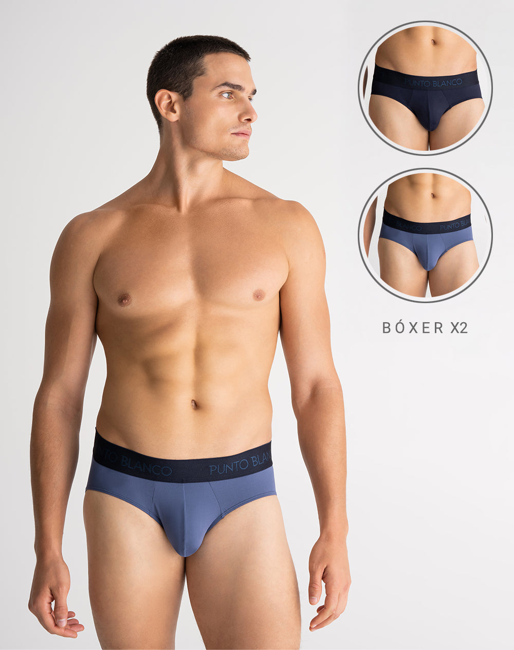 Bóxer brief microfibra panel anatómico x2unds surtido