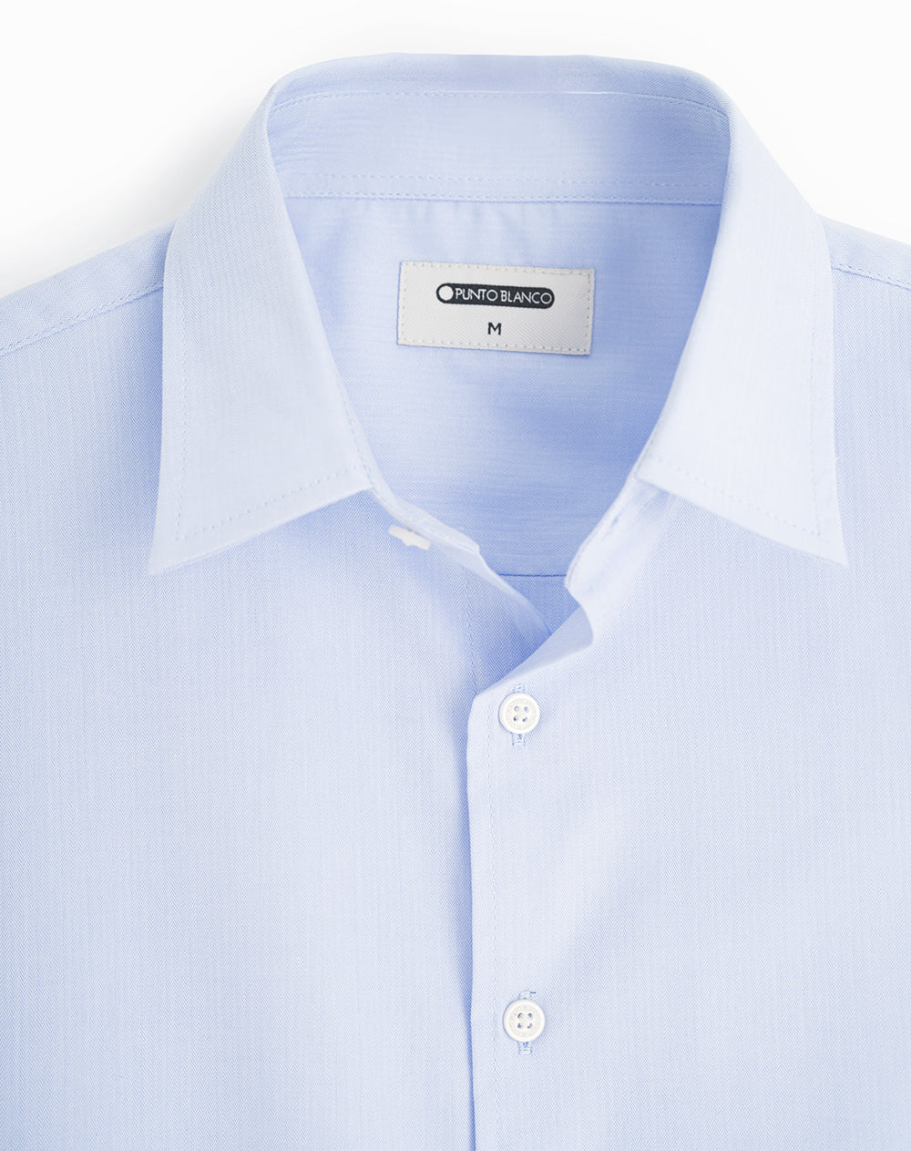 Camisa manga larga regular algodón azul hombre