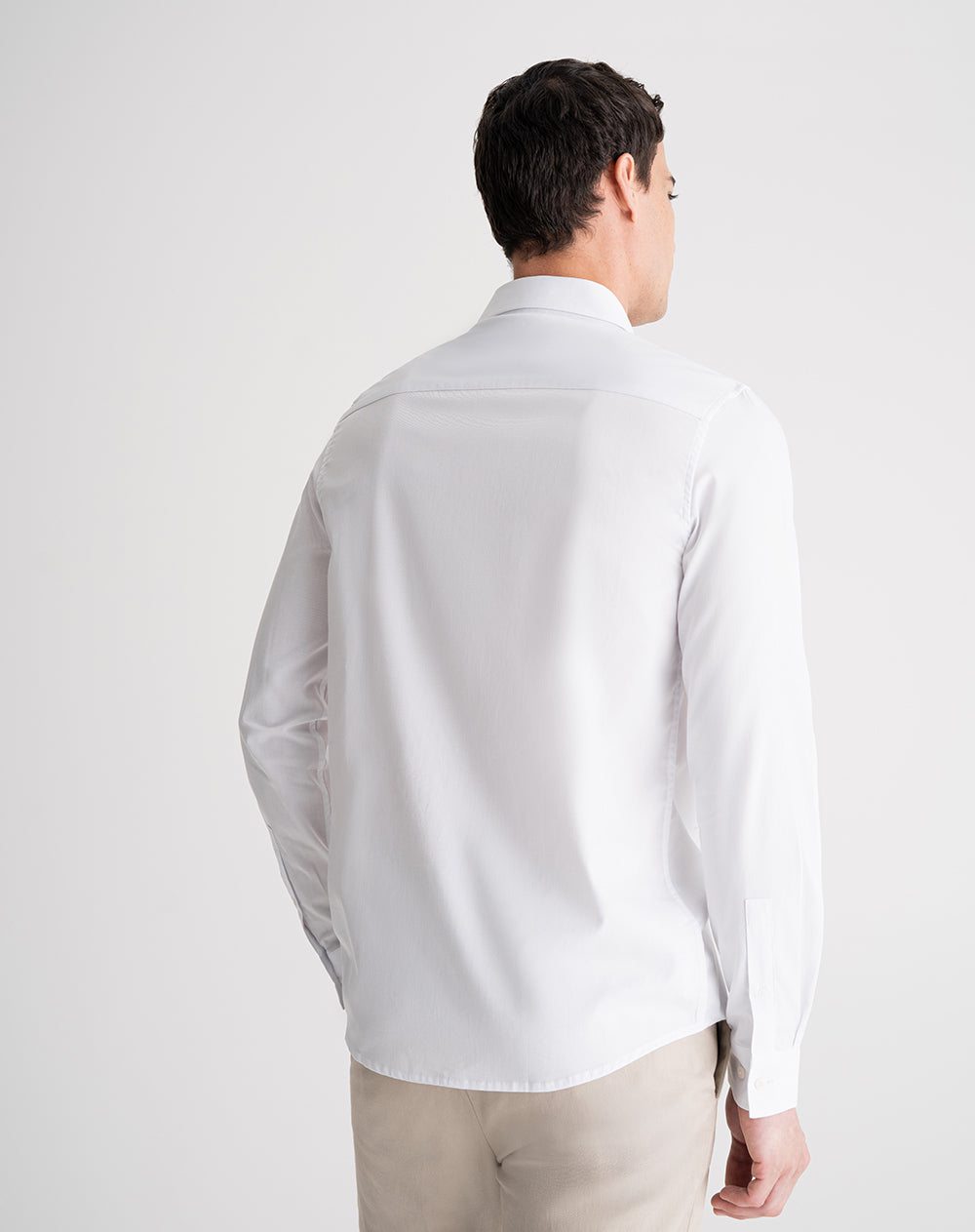 Camisa regular fit manga larga blanca