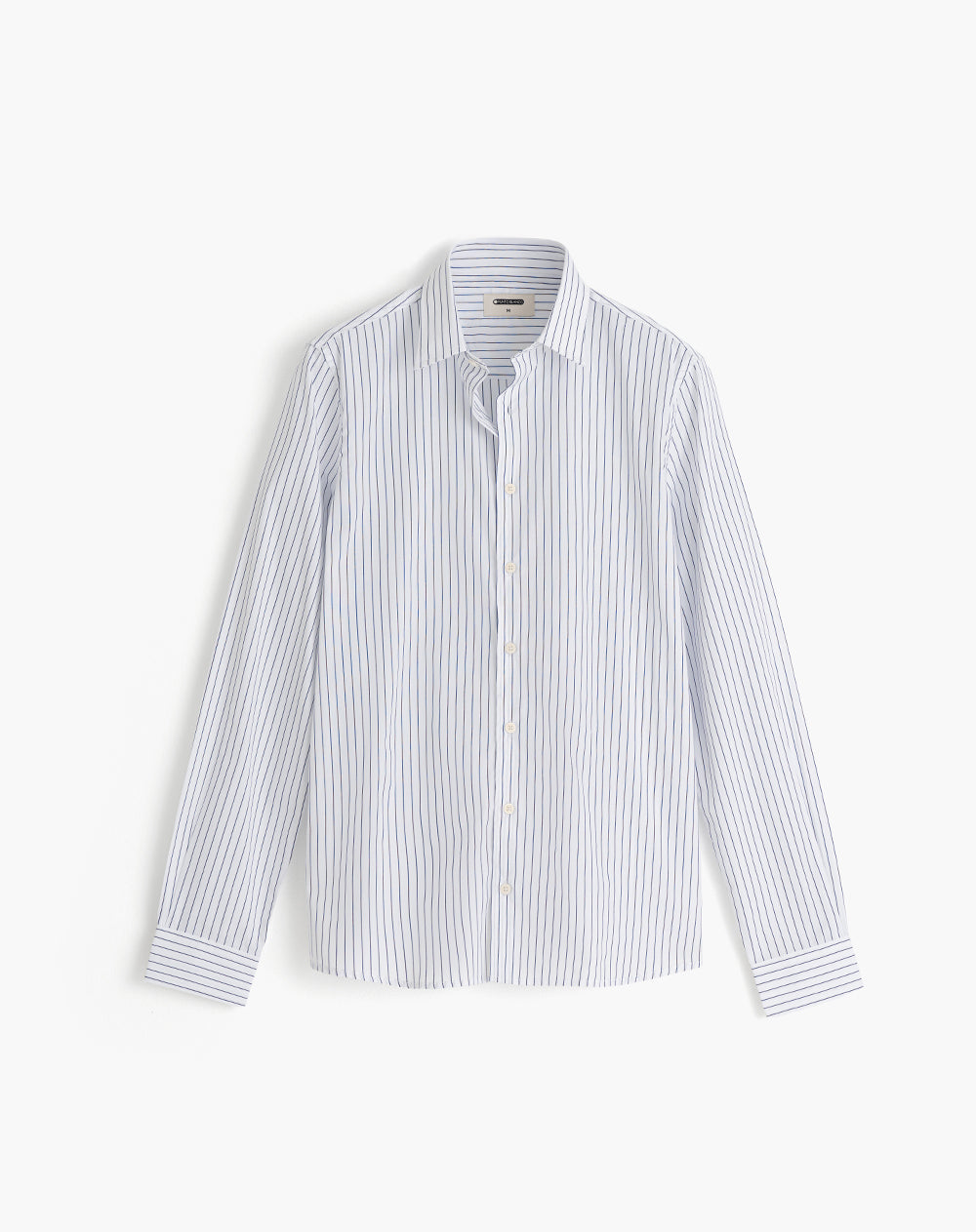 Camisa manga larga regular algodón blanco rayas hombre