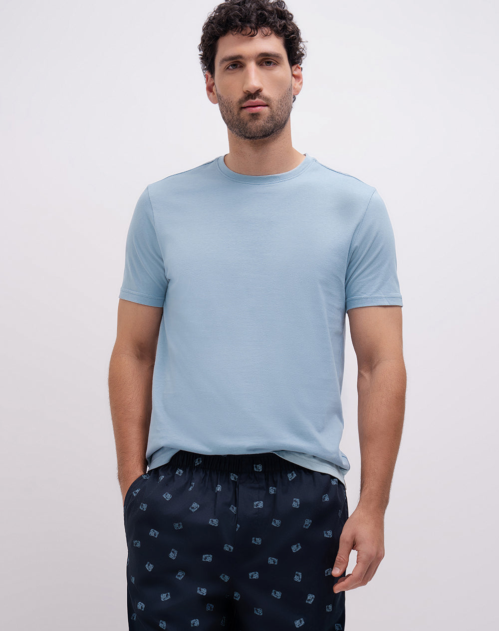 Camiseta + pantalón de pijama algodón surtida hombre
