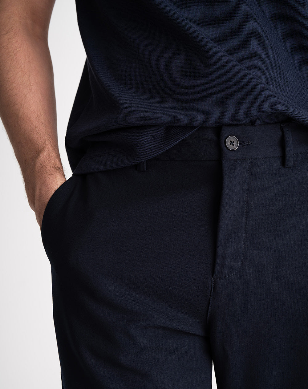 Pantalón recto regular azul hombre