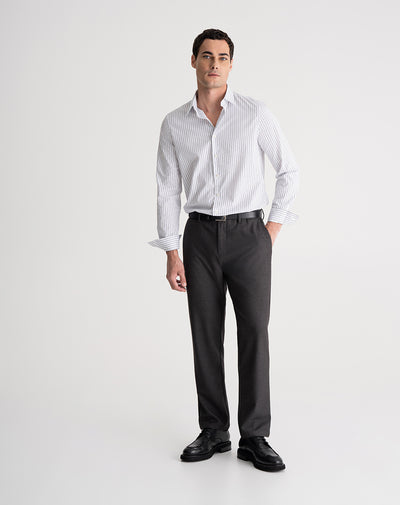 Pantalón recto regular gris hombre