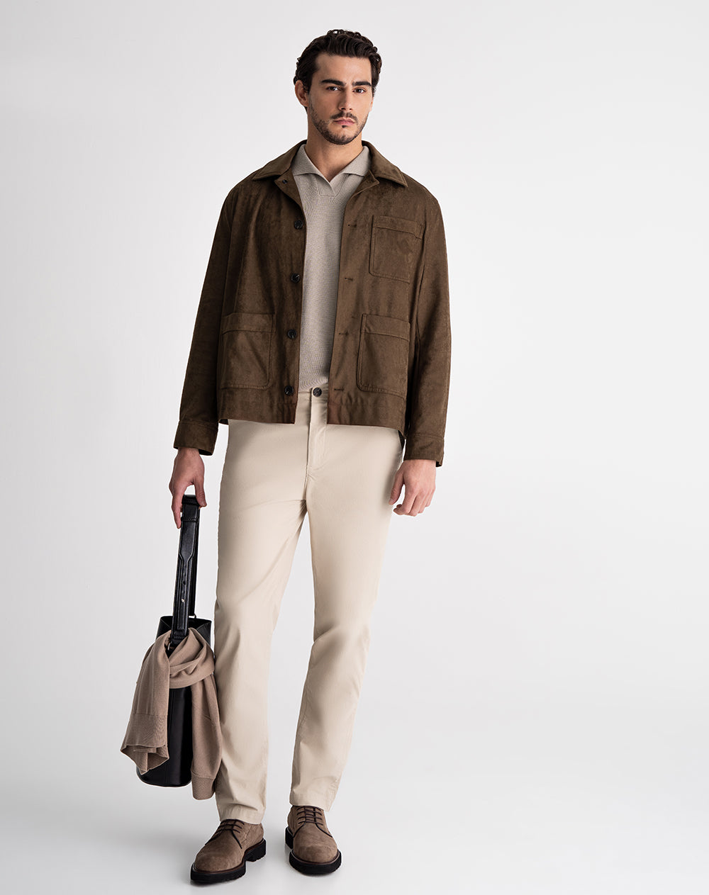 Polo regular fit taupe hombre