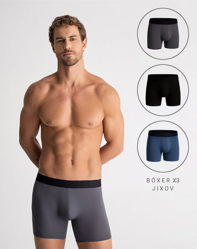 Bóxer deportivo medio microfibra x3unds surtido