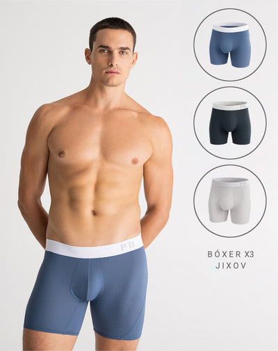 Bóxer deportivo medio microfibra x3unds surtido