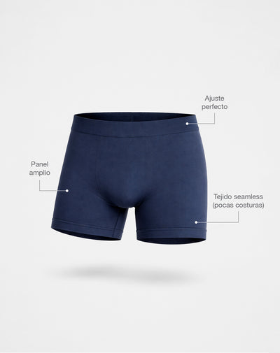 Bóxer deportivo medio seamless azul