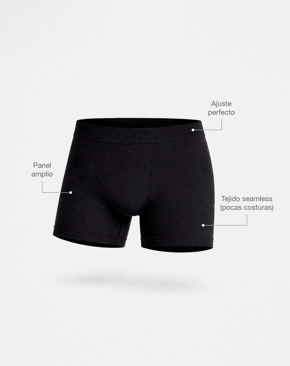 Bóxer deportivo medio seamless negro