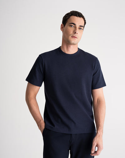 Camiseta regular fit manga corta azul