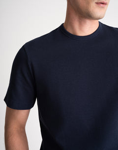Camiseta regular algodón azul hombre