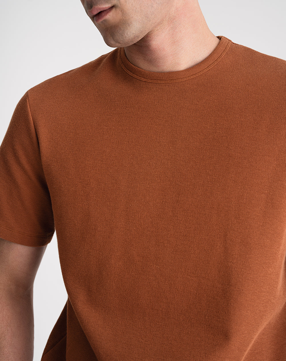 Camiseta regular fit manga corta café
