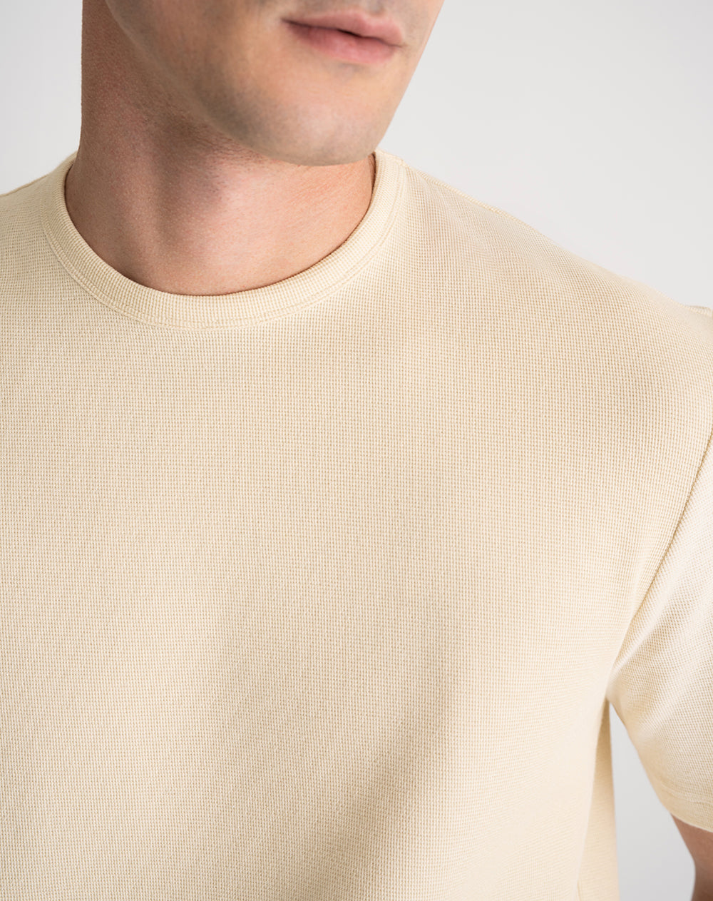 Camiseta regular algodón crema hombre