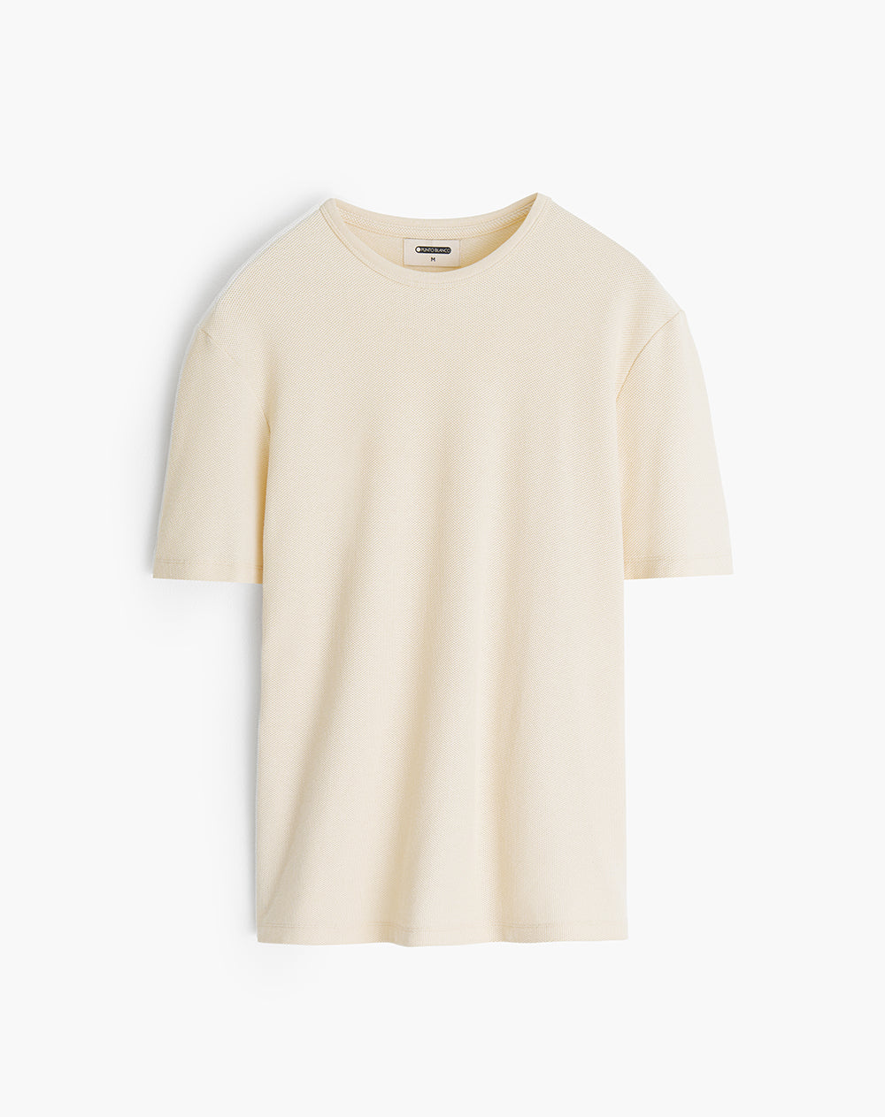 Camiseta regular algodón crema hombre