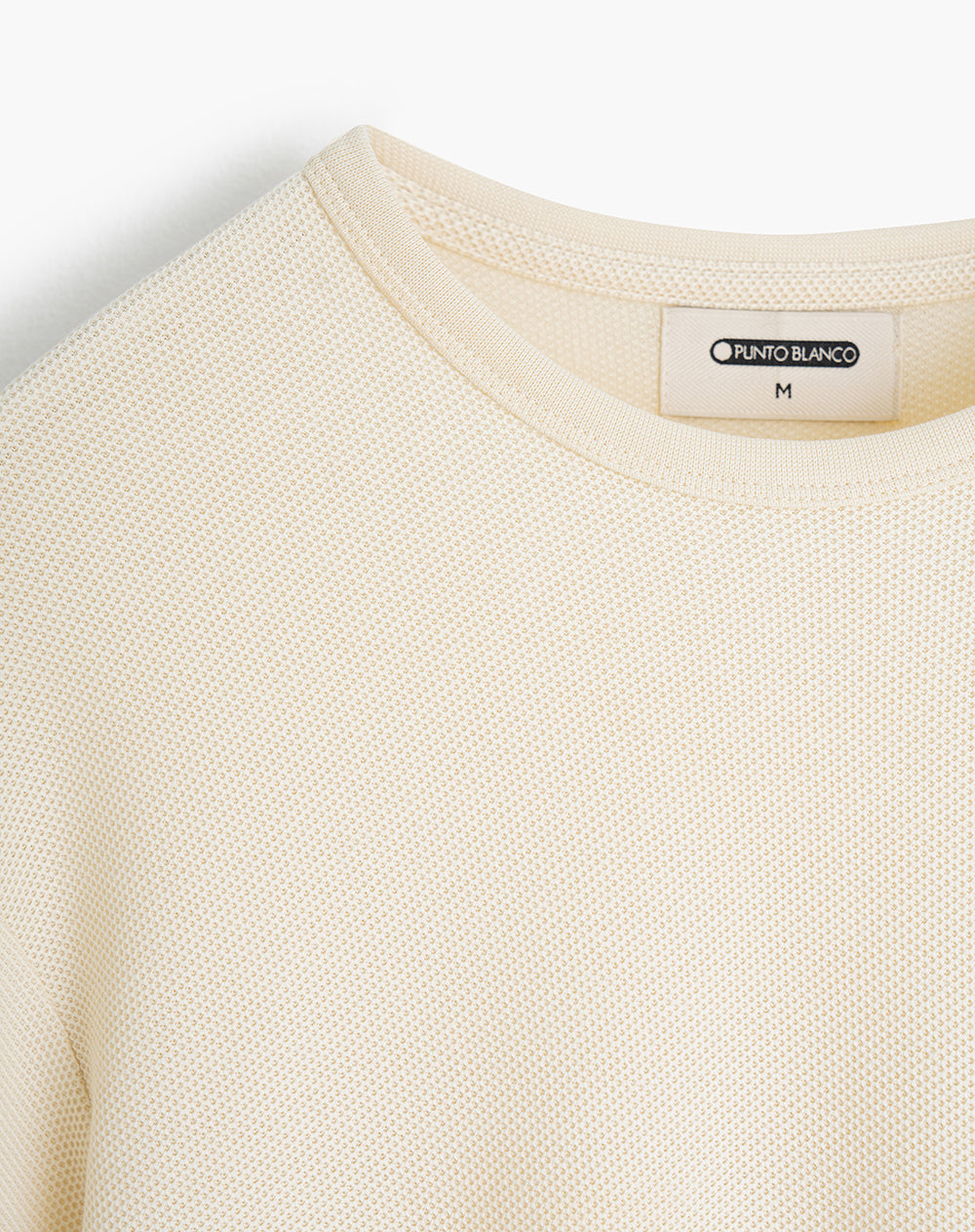 Camiseta regular algodón crema hombre