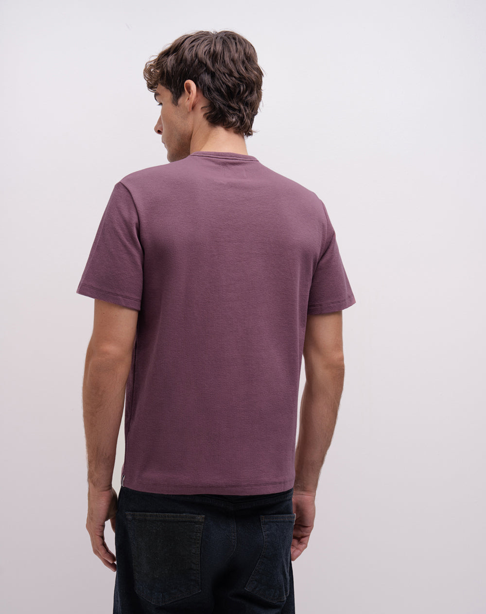 Camiseta regular algodón morada hombre