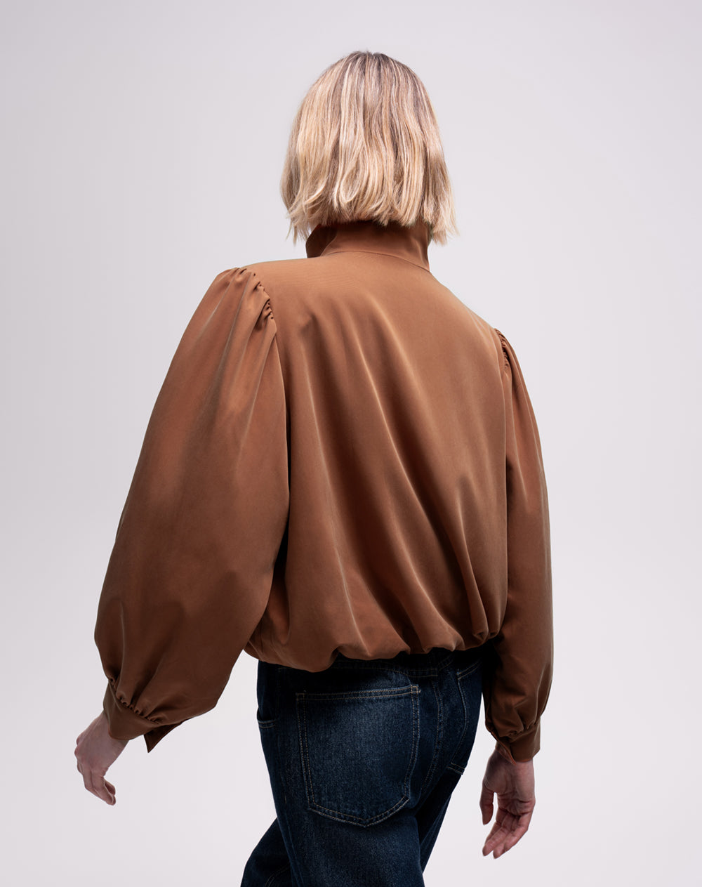 Chaqueta bomber café mujer